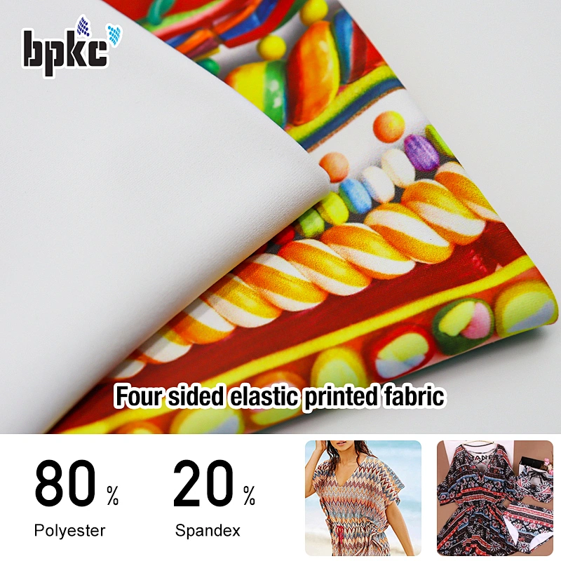 Spandex polyester knitted printed elastic fabric